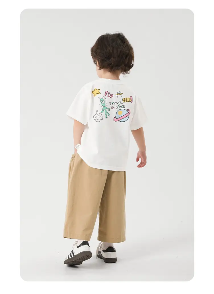 Boys Cotton T-Shirt Summer 2026 Pink White Graphic — feature 31