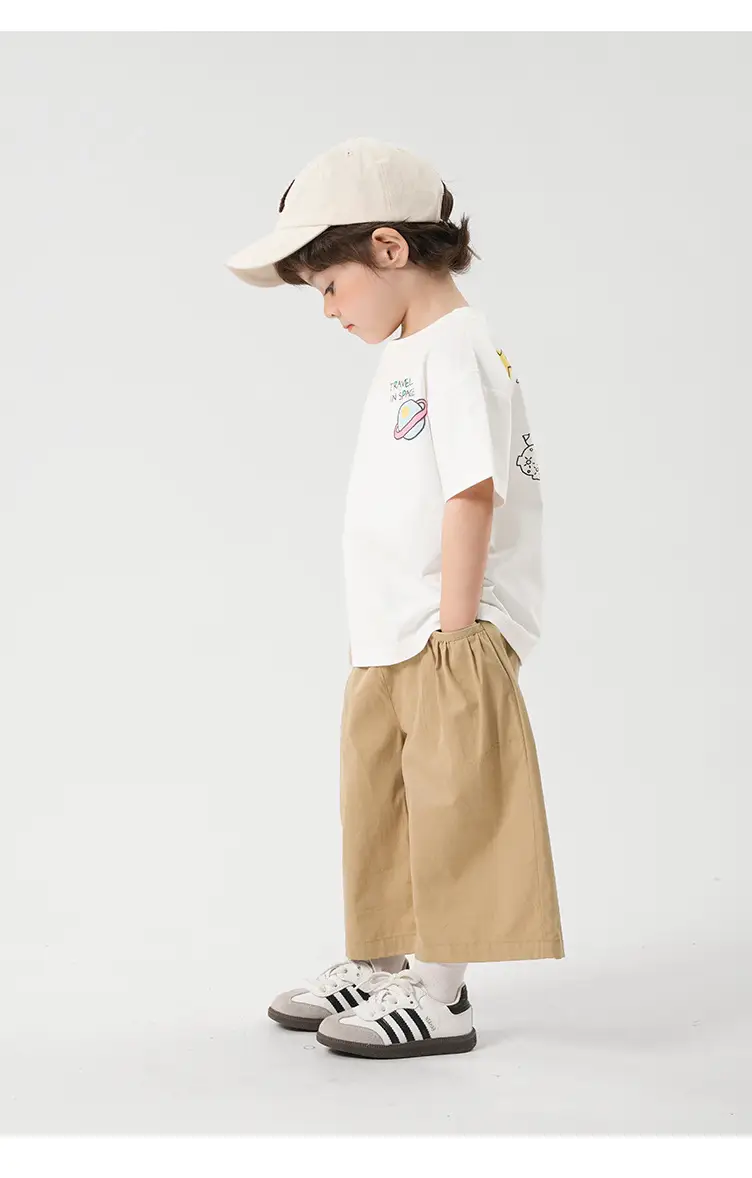 Boys Cotton T-Shirt Summer 2026 Pink White Graphic — feature 32