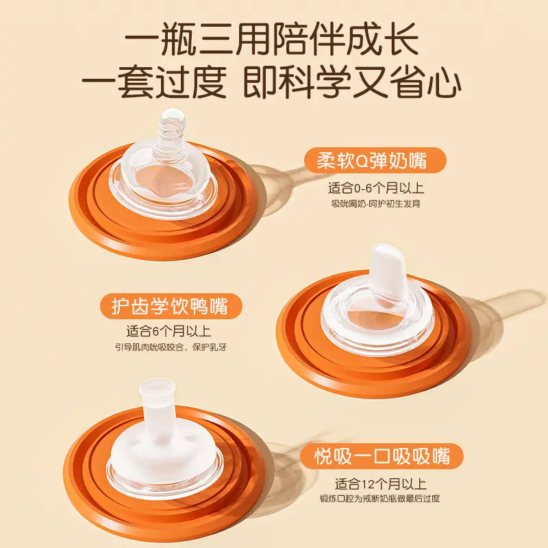 Youkebei feeding bottle for children over one year old sippy cup for drinking feeding bottle anti-fall for 1-3 year old baby weaning straw feeding bottle