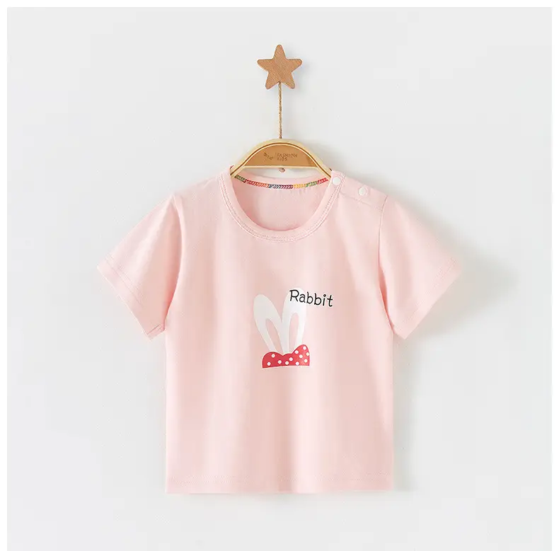 Kids Cotton T-Shirt Light Green Crown Print — feature 9