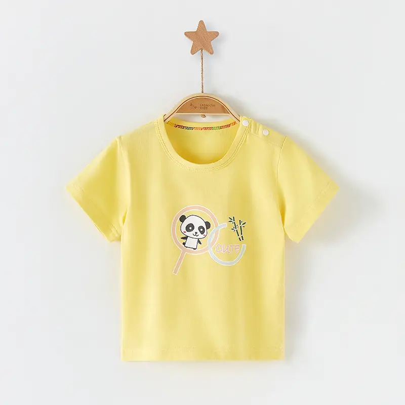 Kids Cotton T-Shirt Light Green Crown Print