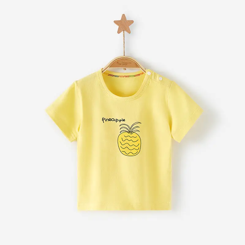 Kids Cotton T-Shirt Light Green Crown Print