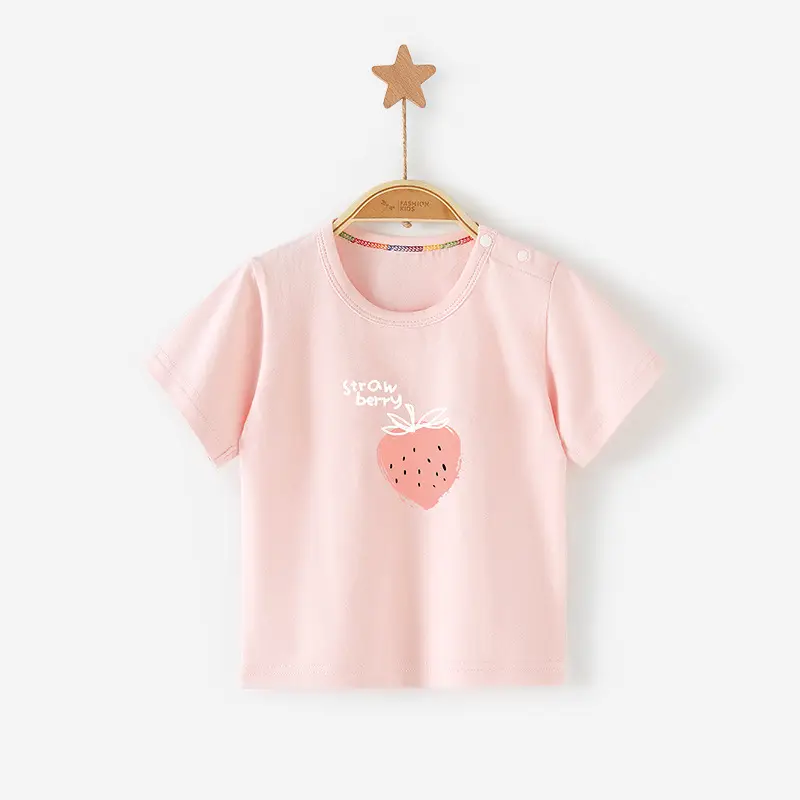 Kids Cotton T-Shirt Light Green Crown Print