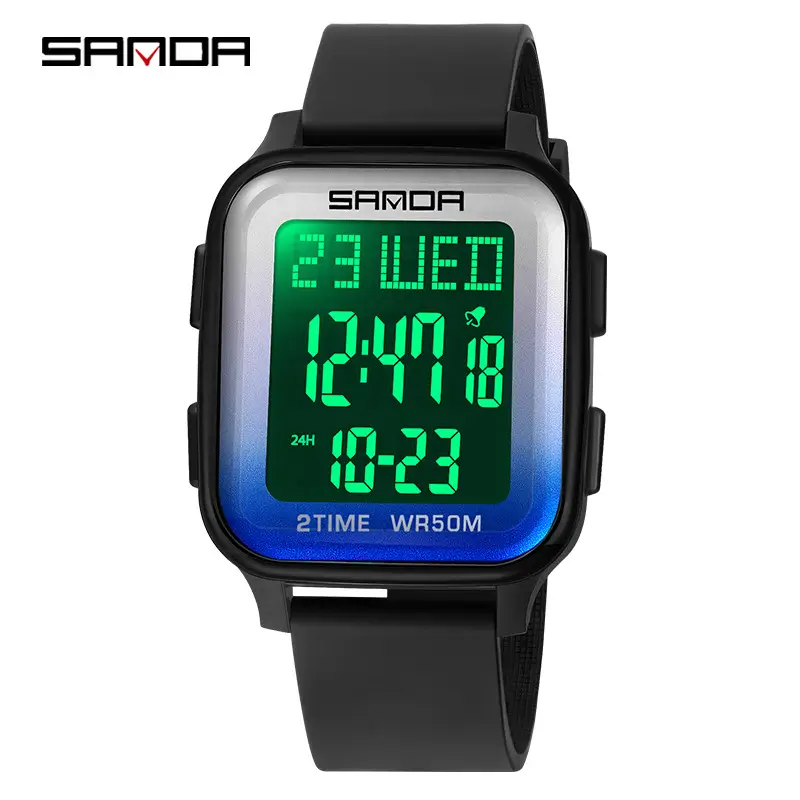 Sanda Digital Watch Men Women Blue 27W100