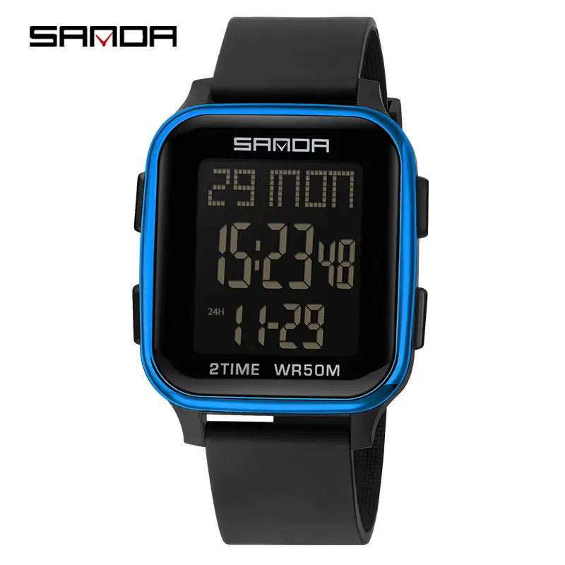 Sanda Digital Watch Men Women Blue 27W100