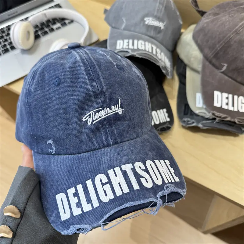 Vintage Denim Cap Women Raked Face Show Small Fashion Trendy Hat for Men - Image 9