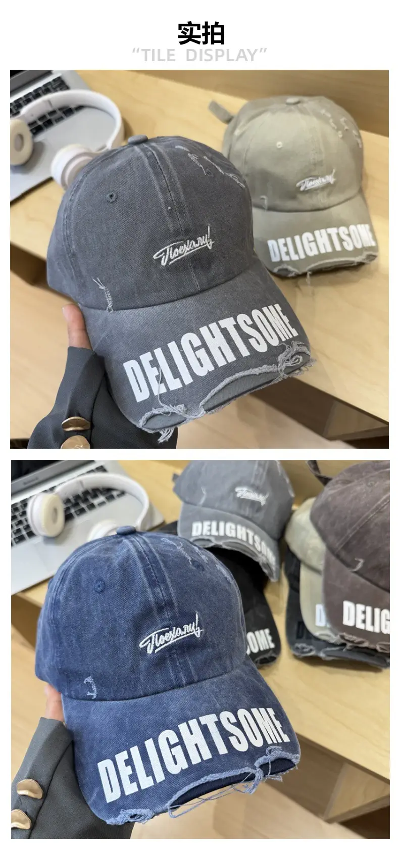 Vintage Denim Cap Women Raked Face Show Small Fashion Trendy Hat for Men — feature 3