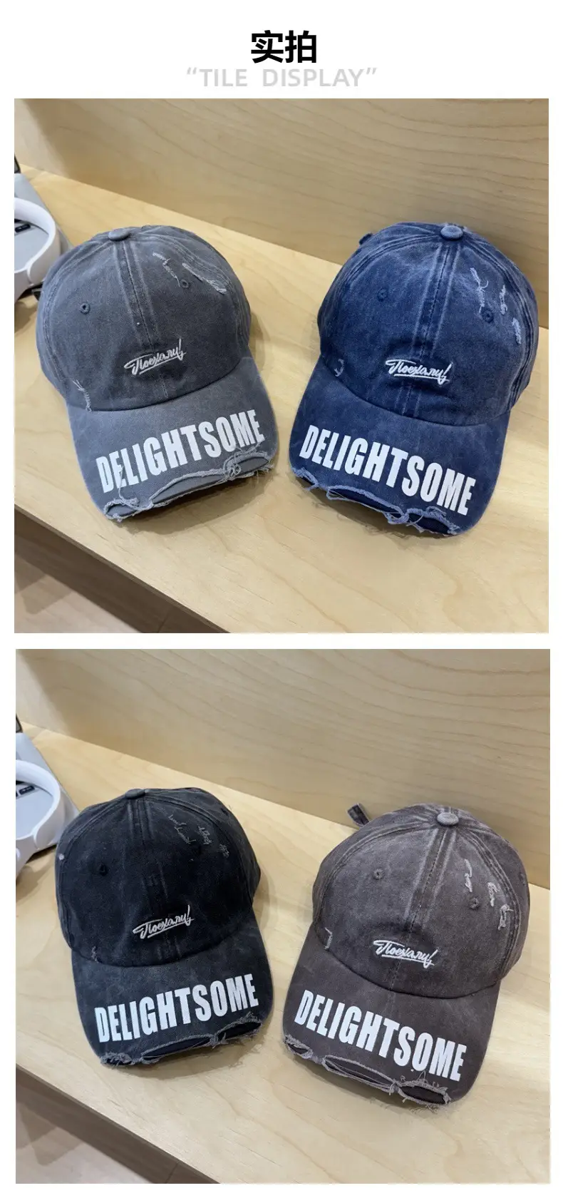 Vintage Denim Cap Women Raked Face Show Small Fashion Trendy Hat for Men — feature 4