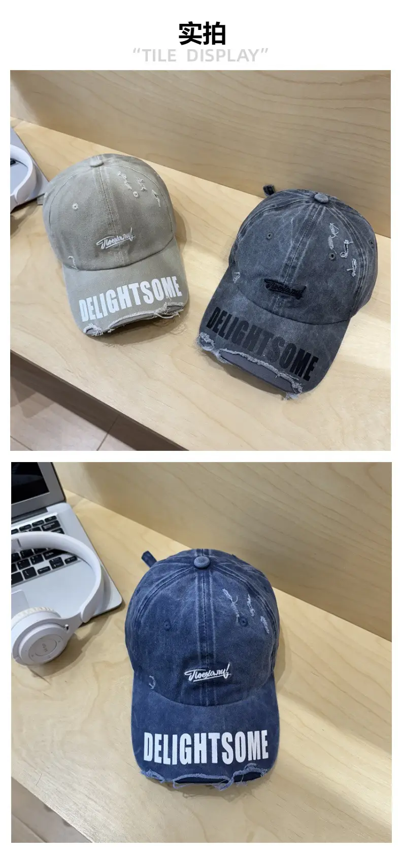 Vintage Denim Cap Women Raked Face Show Small Fashion Trendy Hat for Men — feature 5