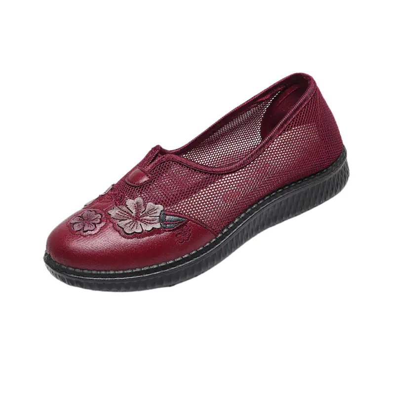 Spring and Summer New Old Beijing Cloth Shoes Women's Single Shoes Breathable Mesh Shoes Non-slip Soft Sole Mother Shoes Middle-aged and Elderly Flat Shoes - Image 7