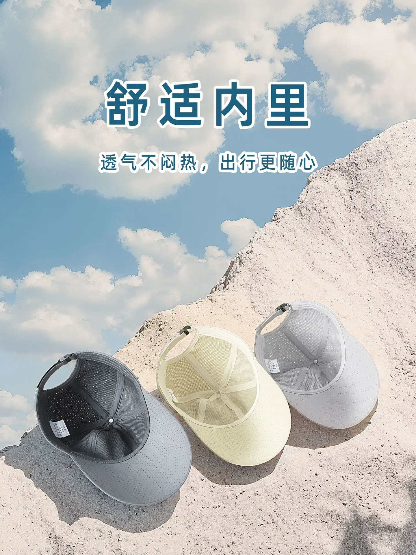 Men SPF50 Sunscreen Brim Cap Navy Camping Hat - Image 13
