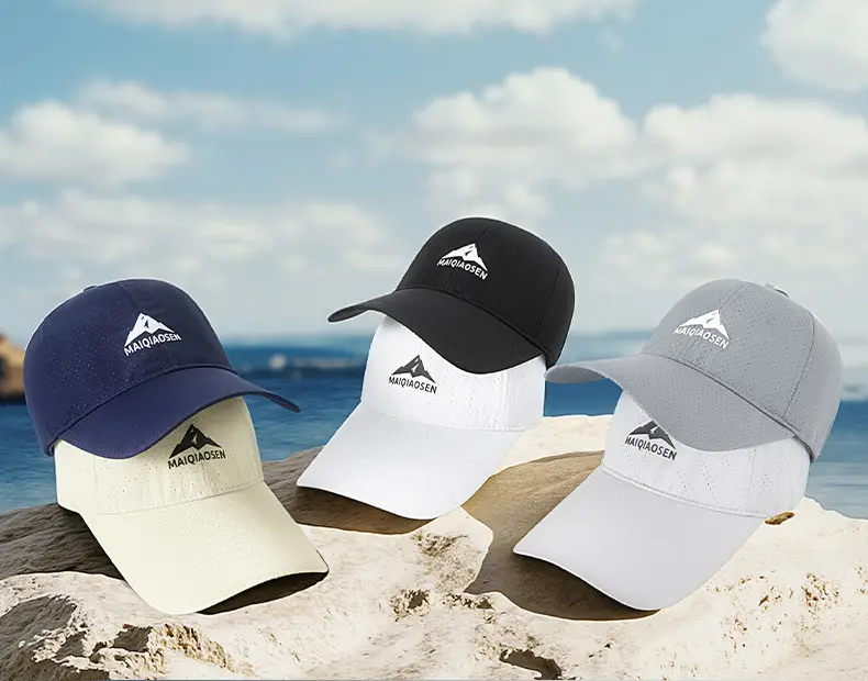 Men SPF50 Sunscreen Brim Cap Navy Camping Hat — feature 15