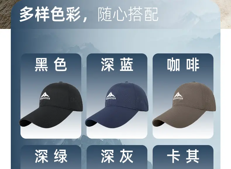 Men SPF50 Sunscreen Brim Cap Navy Camping Hat — feature 16