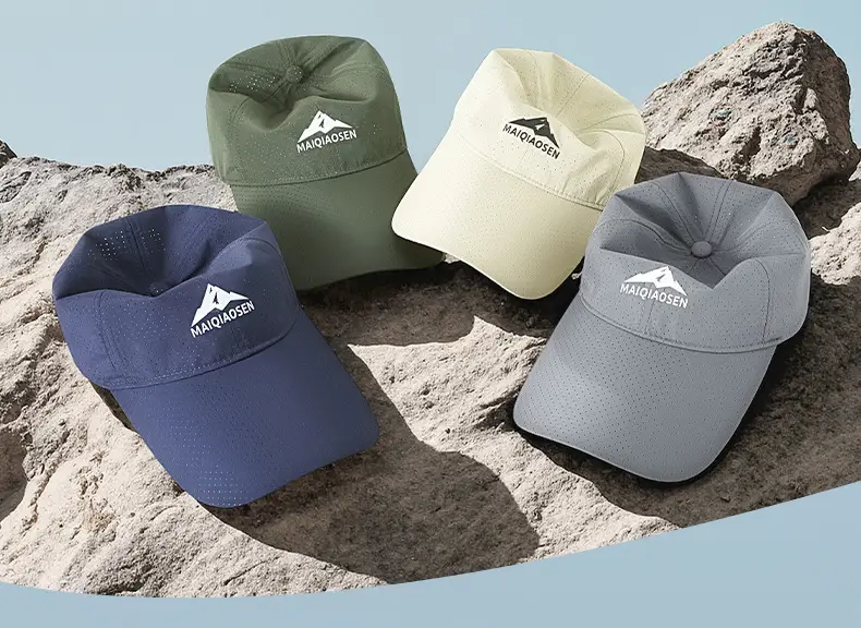Men SPF50 Sunscreen Brim Cap Navy Camping Hat — feature 22