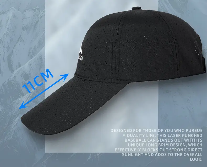 Men SPF50 Sunscreen Brim Cap Navy Camping Hat — feature 24