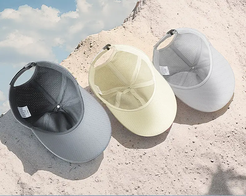 Men SPF50 Sunscreen Brim Cap Navy Camping Hat — feature 27