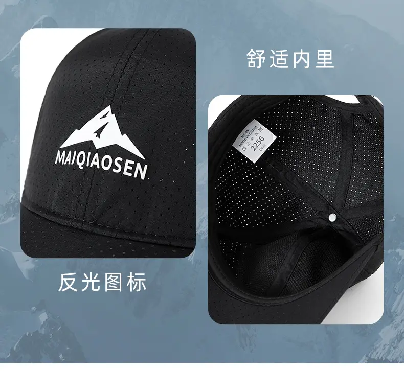 Men SPF50 Sunscreen Brim Cap Navy Camping Hat — feature 28