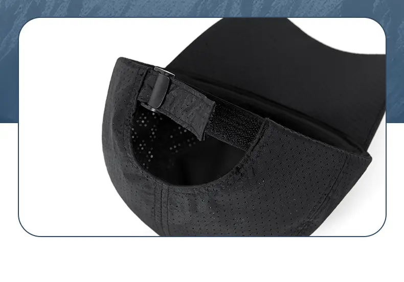 Men SPF50 Sunscreen Brim Cap Navy Camping Hat — feature 32