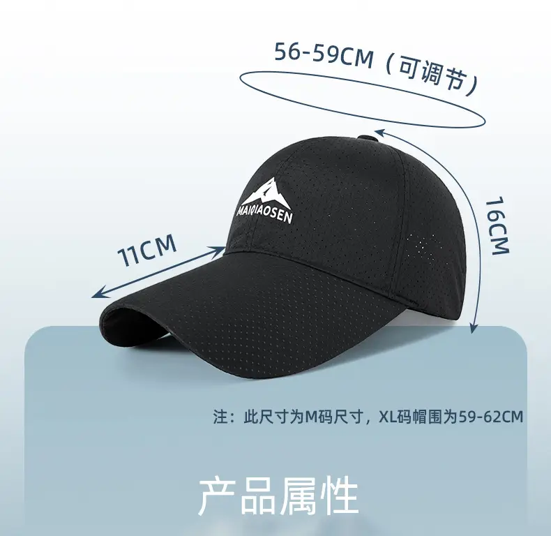 Men SPF50 Sunscreen Brim Cap Navy Camping Hat — feature 33