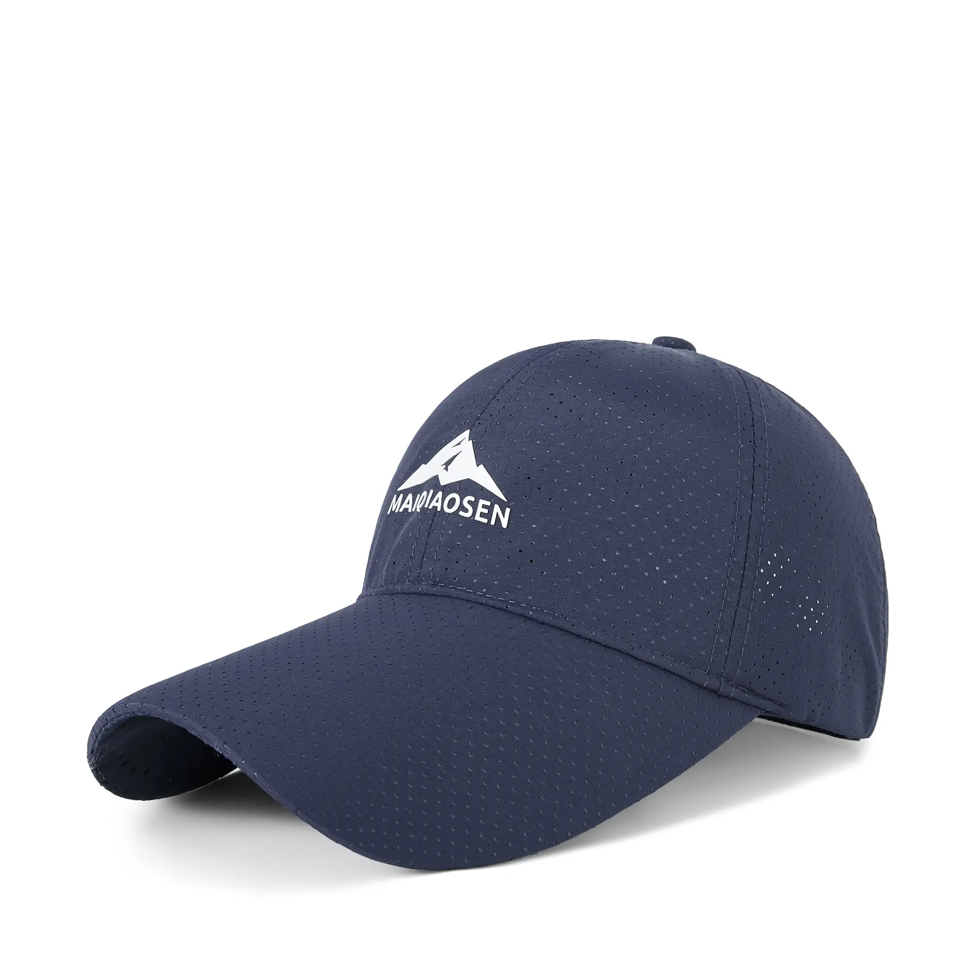 Men SPF50 Sunscreen Brim Cap Navy Camping Hat - Image 2