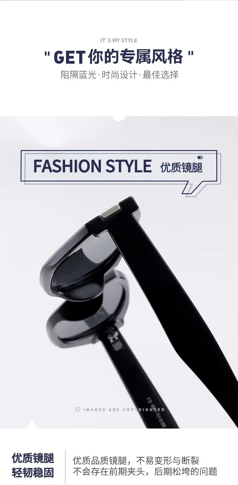 Women Retro UV Sunglasses Black Gold Frame — feature 2