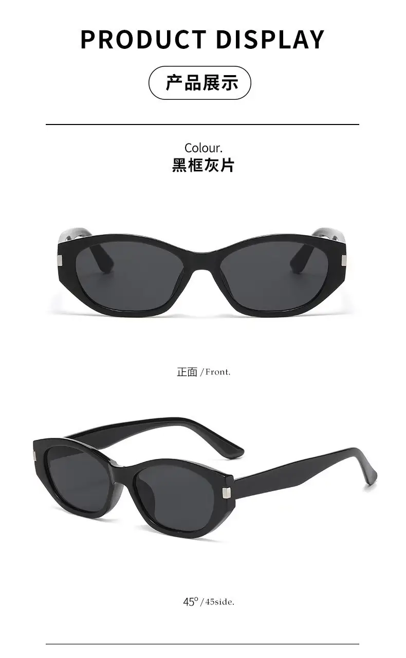 Women Retro UV Sunglasses Black Gold Frame — feature 7