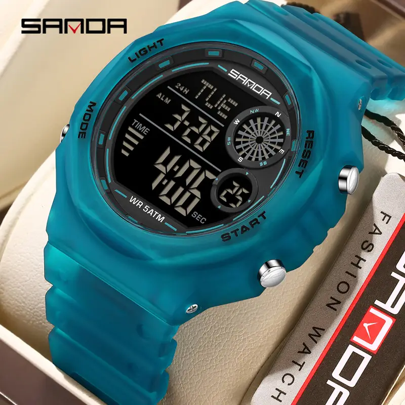 Sanda Waterproof Digital Countdown Alarm Clock Watch for Boys Girls - Image 16