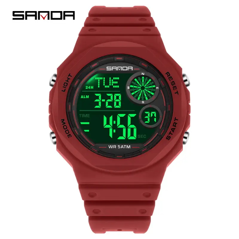 Sanda Waterproof Digital Countdown Alarm Clock Watch for Boys Girls - Image 18