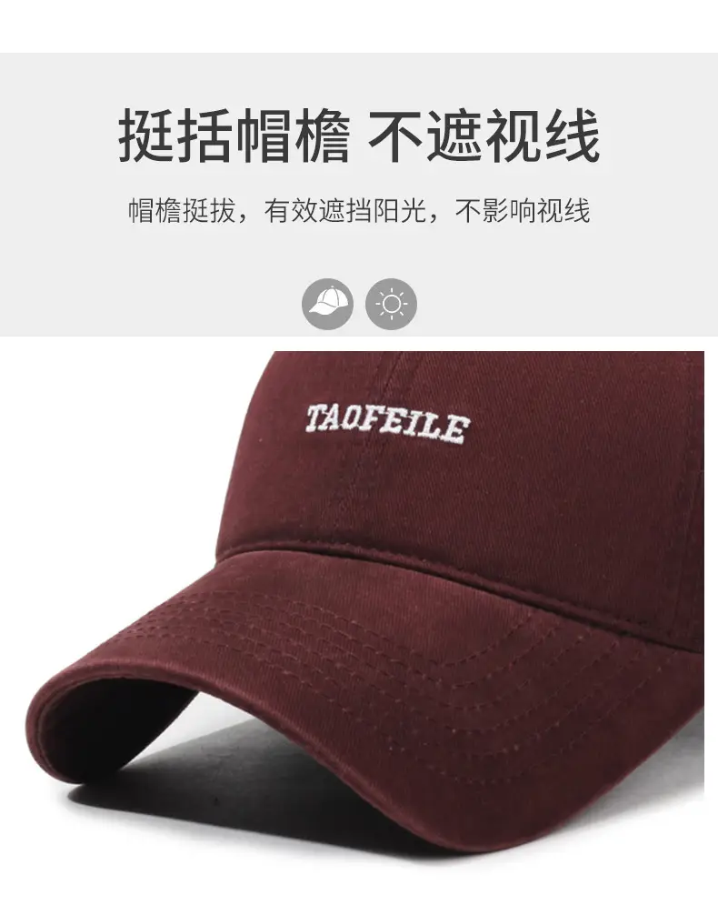 Maroon Embroidered Baseball Cap for Men Women — feature 2