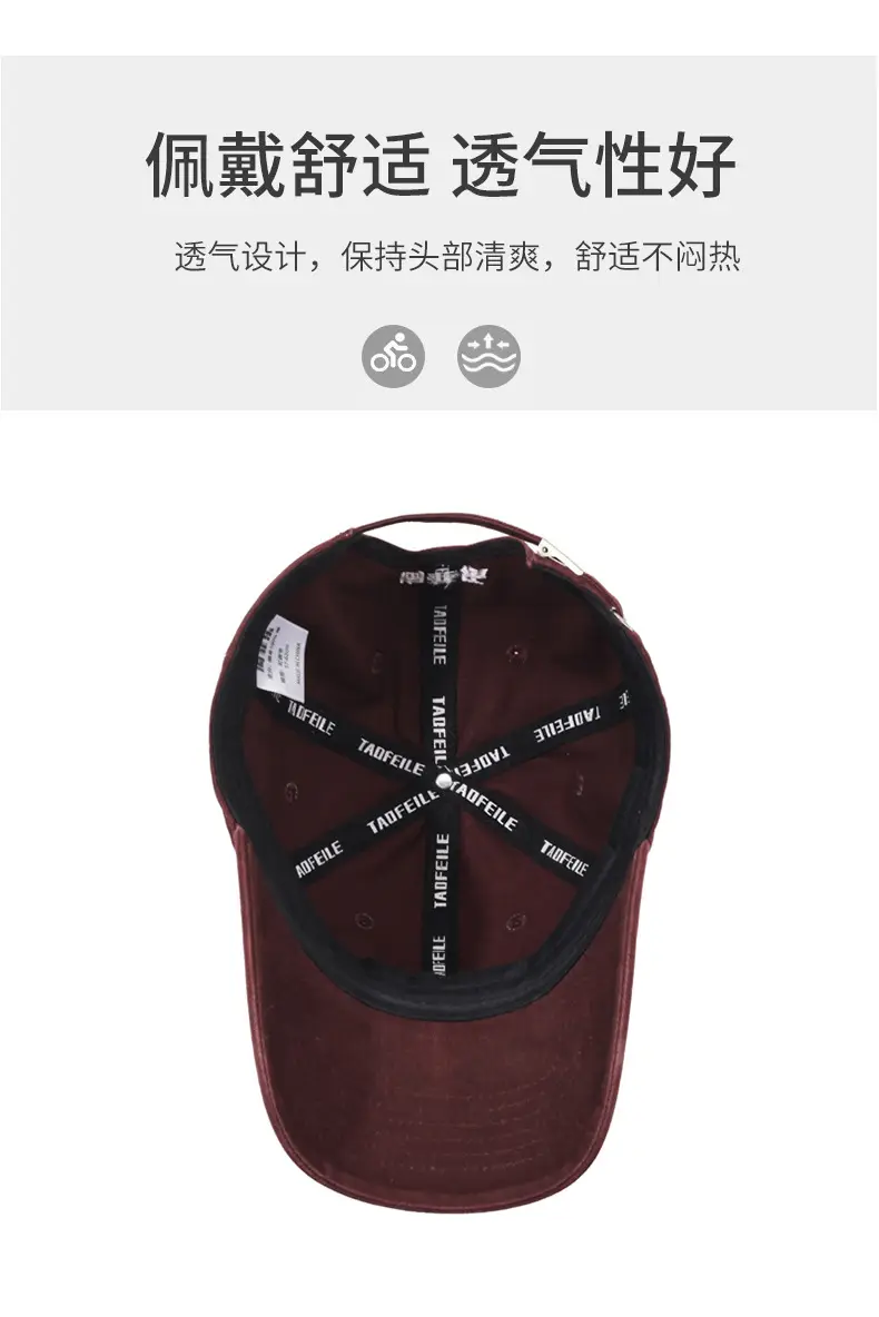 Maroon Embroidered Baseball Cap for Men Women — feature 5