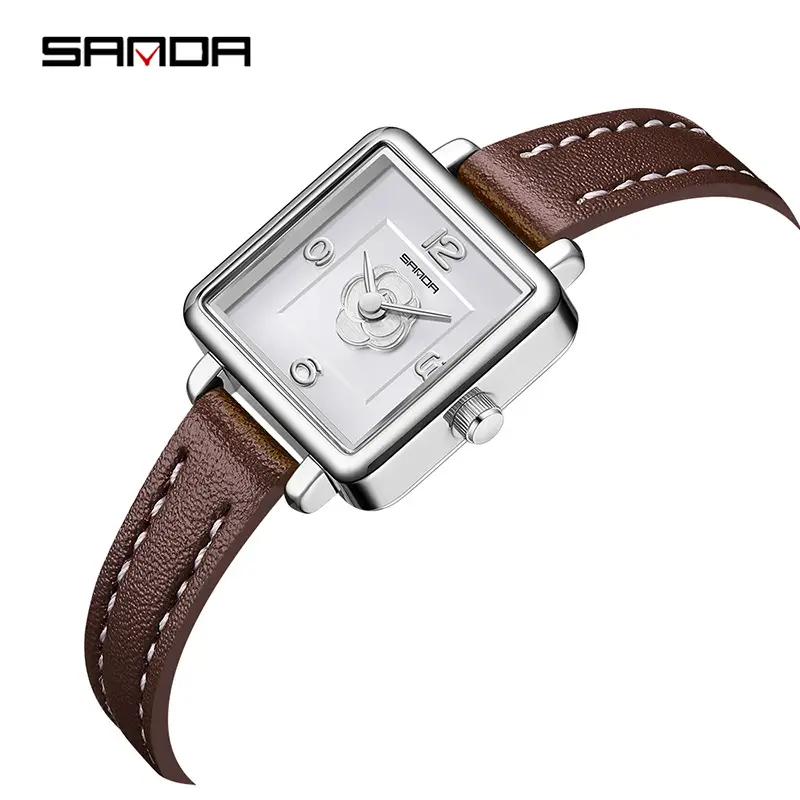 Sanda Women's Square Watch Rose Dial Waterproof Quartz - Image 19