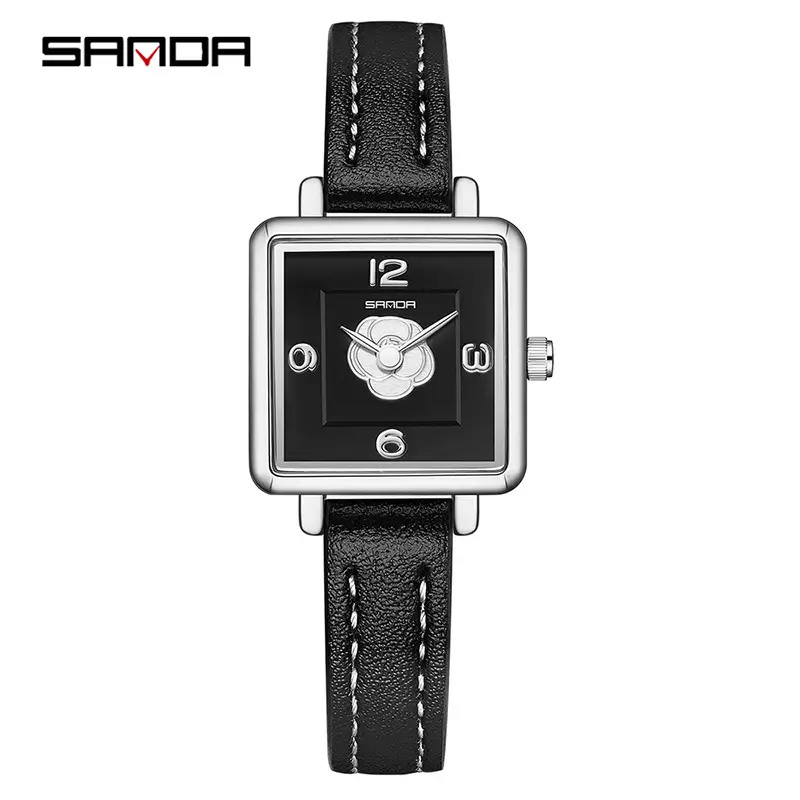 Sanda Women's Square Watch Rose Dial Waterproof Quartz - Image 10