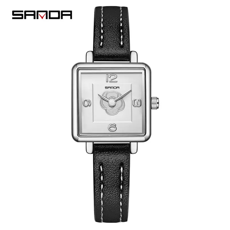 Sanda Women's Square Watch Rose Dial Waterproof Quartz - Image 11