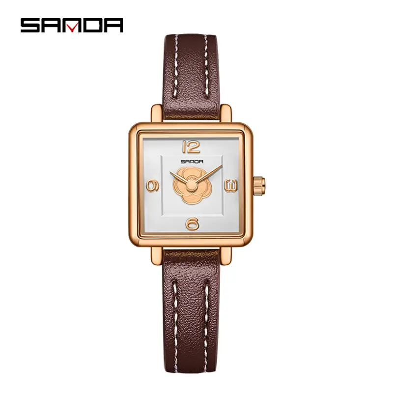 Sanda Women's Square Watch Rose Dial Waterproof Quartz - Image 13