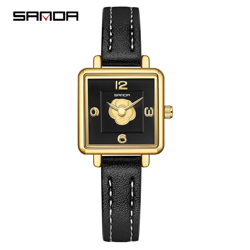 Sanda Women's Square Watch Rose Dial Waterproof Quartz - Image 6
