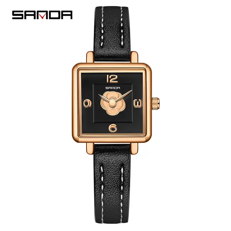 Sanda Women's Square Watch Rose Dial Waterproof Quartz - Image 9