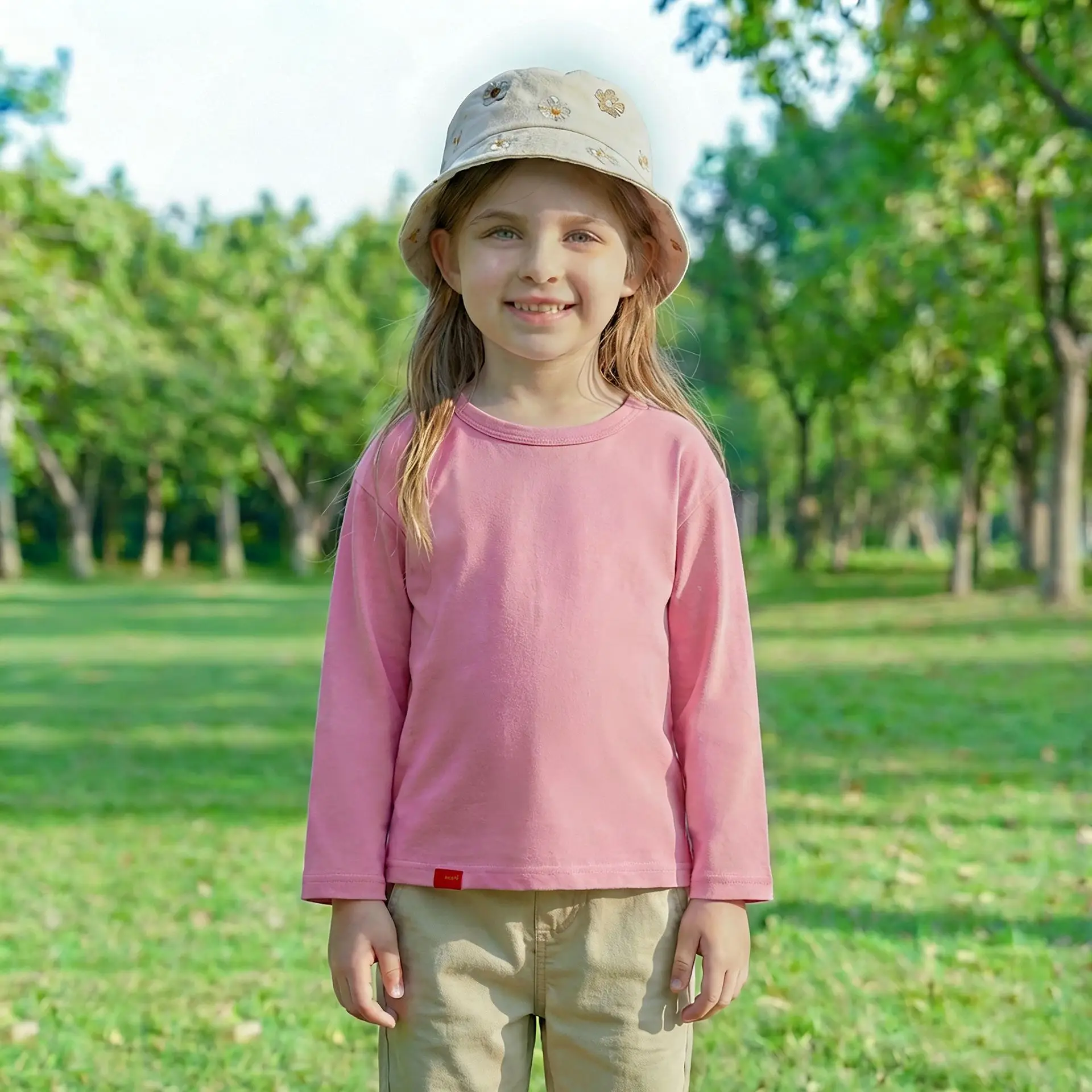 Baby Long Sleeve T-Shirt Beige Spring Autumn Kids Top - Image 4