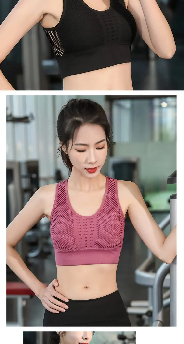 Black Mesh Crossbody Bra for Running Yoga — feature 18