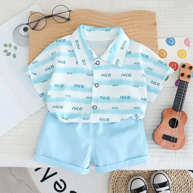 2025 Cotton T-Shirt Polo Shorts Set for Boys 1-5Y - Image 2