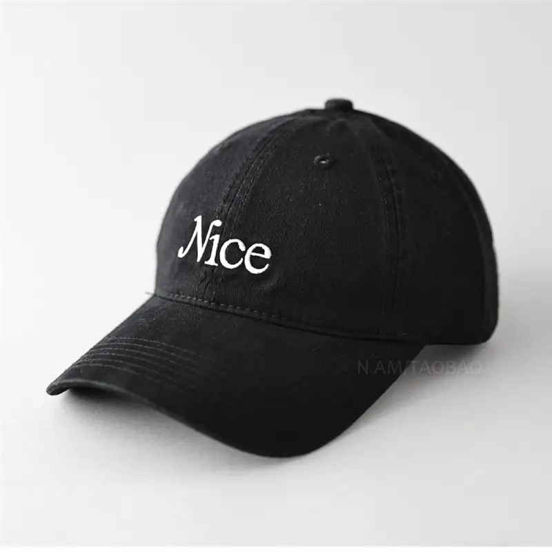 Mice Embroidered Beige Baseball Cap for Men Women