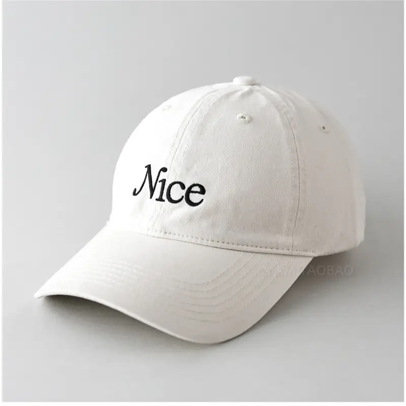 Mice Embroidered Beige Baseball Cap for Men Women