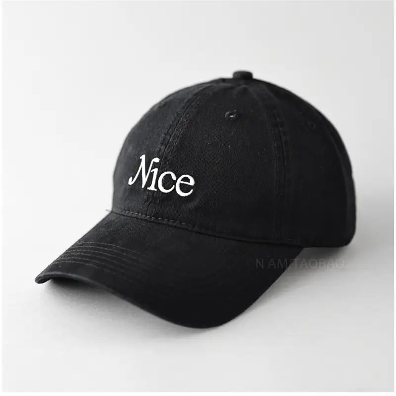 Mice Embroidered Beige Baseball Cap for Men Women