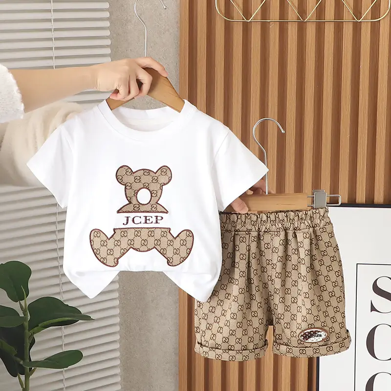 2025 Summer Kids T-Shirt Bear Print 1-5Yr - Image 4