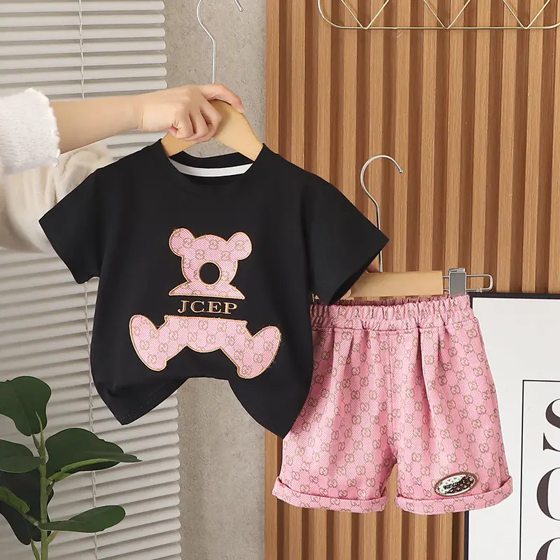 2025 Summer Kids T-Shirt Bear Print 1-5Yr - Image 5