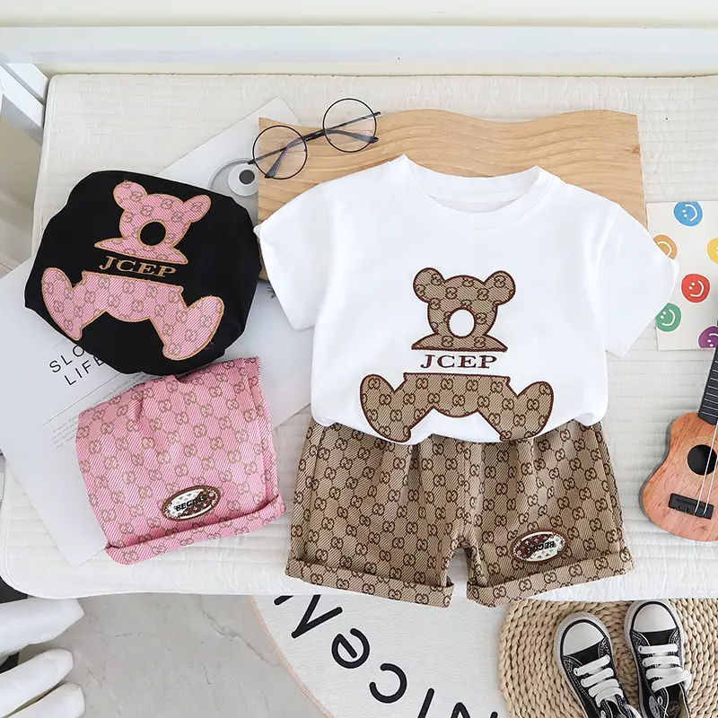 2025 Summer Kids T-Shirt Bear Print 1-5Yr — feature 3