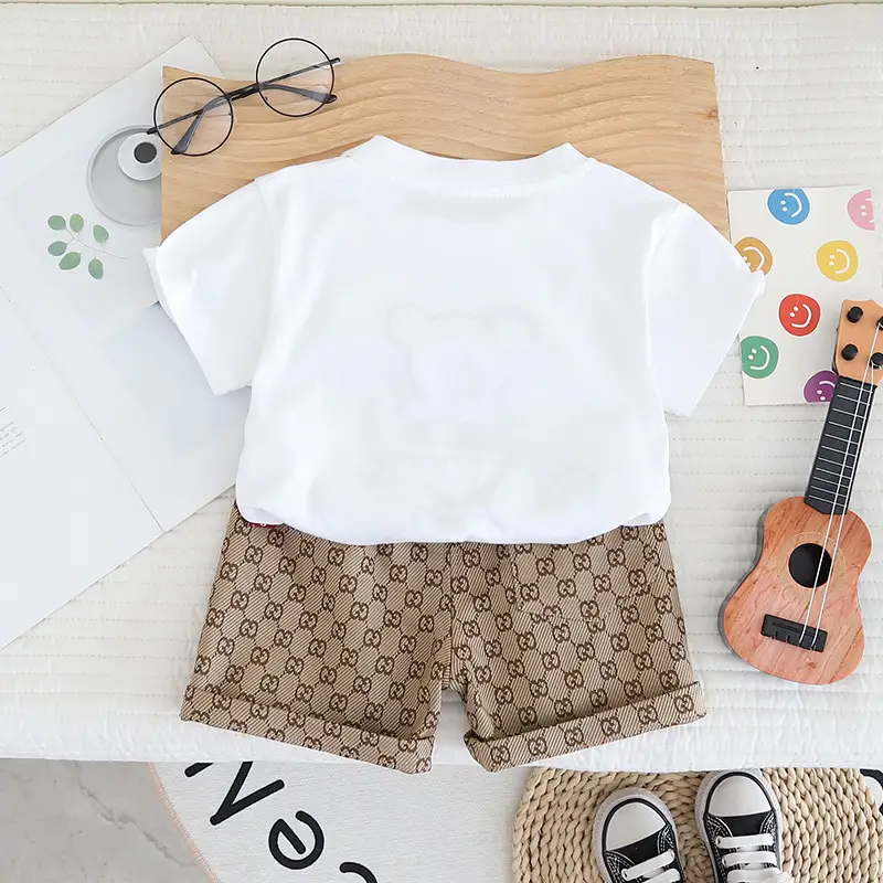 2025 Summer Kids T-Shirt Bear Print 1-5Yr — feature 6