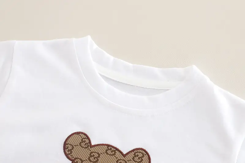 2025 Summer Kids T-Shirt Bear Print 1-5Yr — feature 8