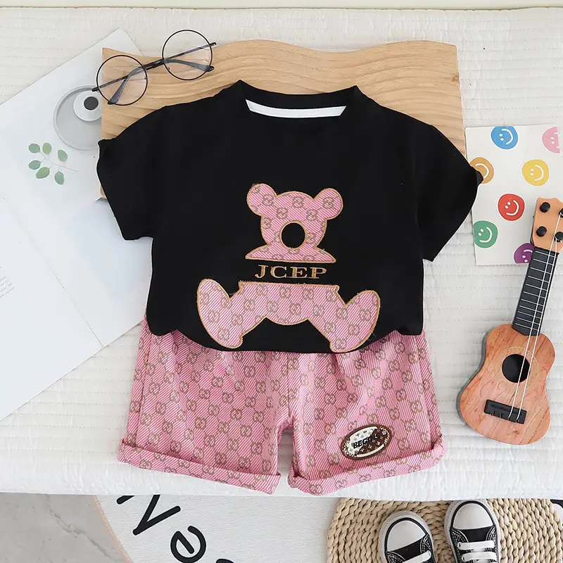 2025 Summer Kids T-Shirt Bear Print 1-5Yr - Image 2