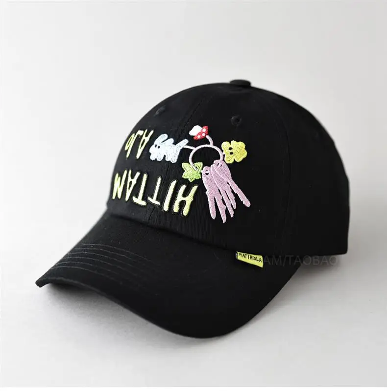 Cute Letter Pattern Baseball Cap for Men Women Black — feature 1