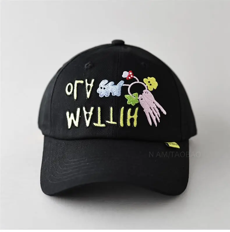 Cute Letter Pattern Baseball Cap for Men Women Black — feature 2